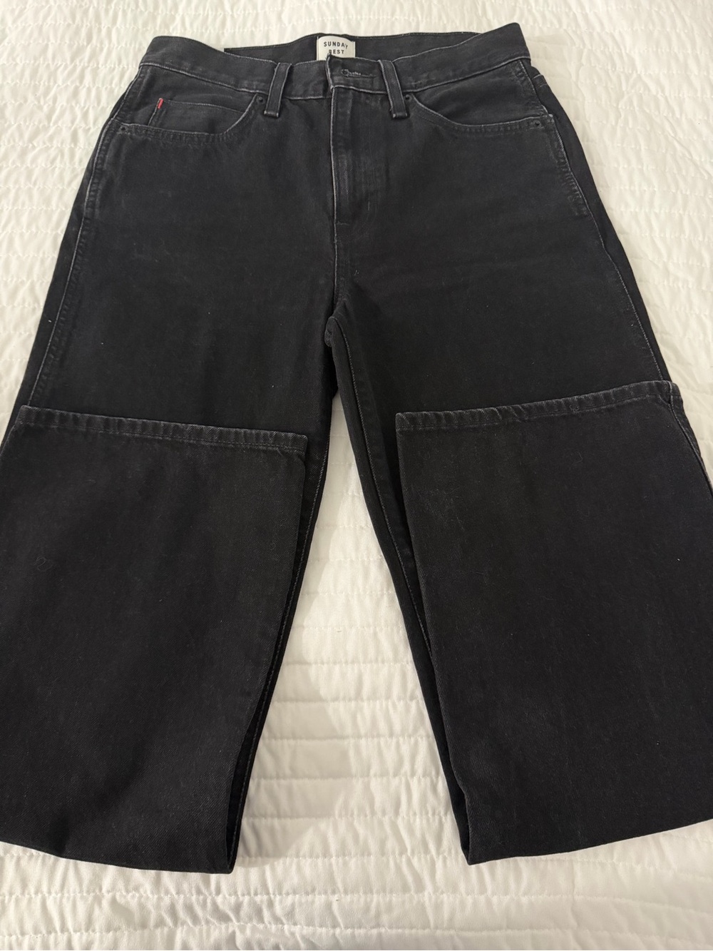 Sunday Best Aritzia Black Wide Leg Jeans High Rise Size 8